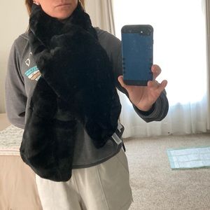 NWT Michael Kors Faux Fur Puffer Scarf, black